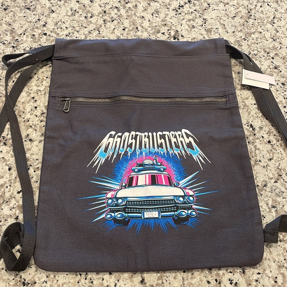 Ghostbusters neon cinch bag backpack canvas 100% cotton neon Universal Studios